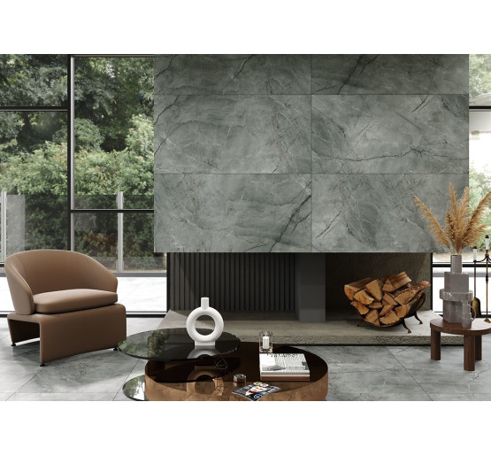 Плитка керамогранітна Silver Heels Graphite MAT 598x1198x8 Cersanit