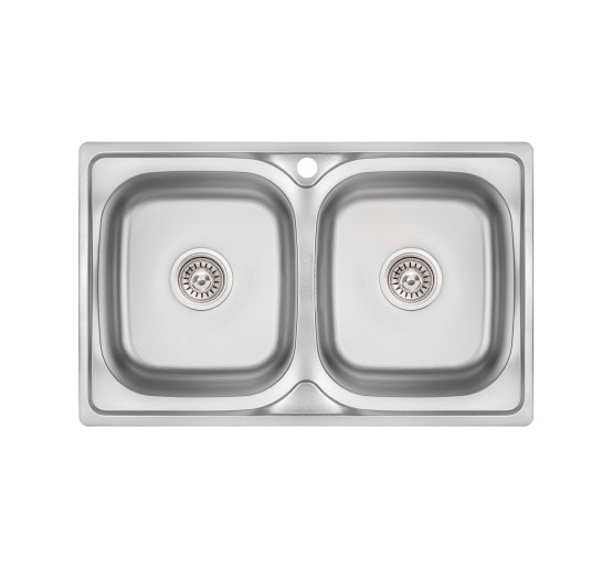 Кухонна мийка з двома чашами Lidz 7948 0,8 мм Micro Decor (LIDZ7948MDEC08)