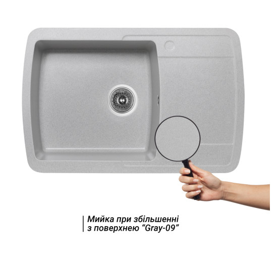 Кухонна мийка Lidz 770x490/200 GRA-09 (LIDZGRA09770490200)