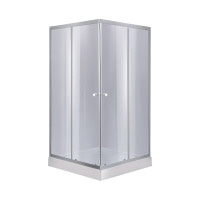 Набір lidz душова кабіна Wawel SC80x80.SAT.LOW.GR, скло тоноване 4 мм + піддон Mazur