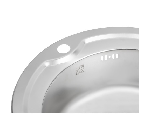 Кухонна мийка Lidz 510-D 0,6 мм Satin (LIDZ510D06SAT)