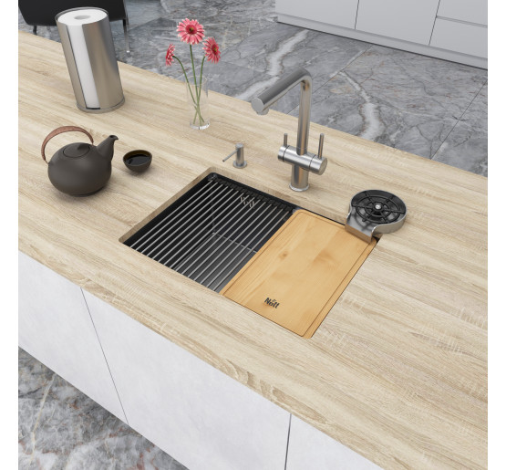 Мойка под столешницу из нержавейки кухонная станция Nett NS-5742