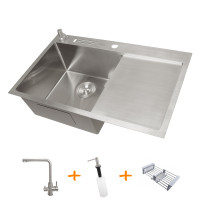 Комплект кухонної мийки та змішувача з нержавіючої сталі NS-7848