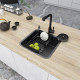 Комплект чорної кухонної мийки та змішувача з нержавіючої сталі NB-4643