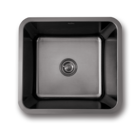 Комплект чорної кухонної мийки та змішувача з нержавіючої сталі NB-4643