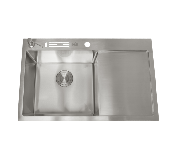 Накладная кухонная мойка с правым крылом Nett NS-7848(R)