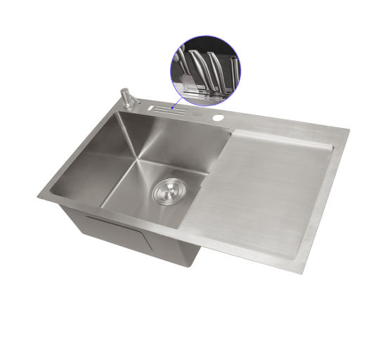 Накладная кухонная мойка с правым крылом Nett NS-7848(R)