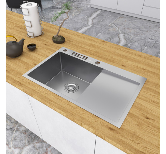 Накладная кухонная мойка с правым крылом Nett NS-7848(R)