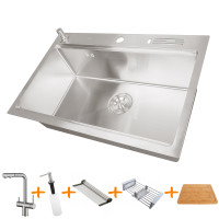 Комплект мийки на кухню та змішувача з нержавіючої сталі NS-7048