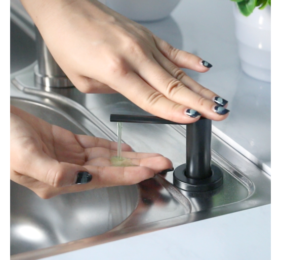 Дозатор для кухонної мийки чорний врізний Nett DFB-300