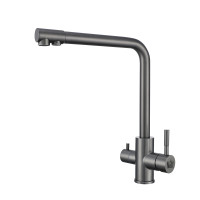 Змішувач для кухні з підключенням до фільтру графітовий "Frosh" Nett FGr-33