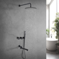 Душова система внутрішнього монтажу з виливом чорна Nett TSB-99