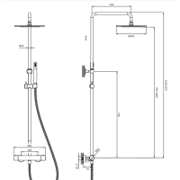 Термостатична душова система Omnires Y nikiel (Y1244SUNI) 