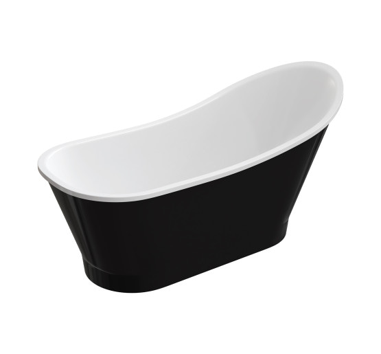 Окремо стояча ванна Omnires VENEZIA M+ 160x73 біла/чорна глянцева (VENEZIA159BCP) 