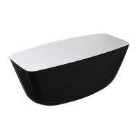 Отдельно стоящая ванна Omnires FERRARA M+ 157x70 белая/черная глянцевая (FERRARA156BCP)