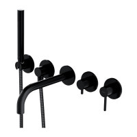 Змішувач для ванни прихованого монтажу на 5 отворів Omnires Y czarny (Y1237/1BL)