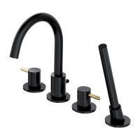 Смеситель для ванны на 4 отверстия Omnires Y czarny/złoty (Y1232BLGL)