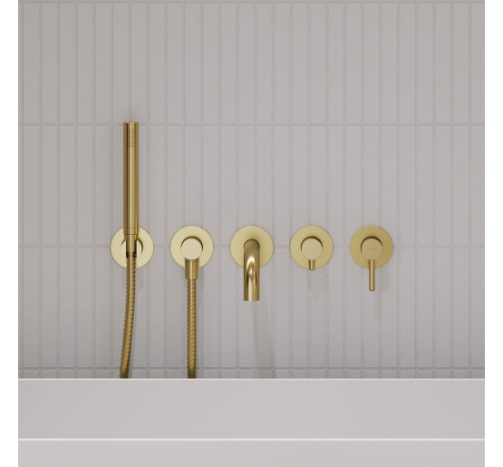 Змішувач для ванни прихованого монтажу на 5 отворів Omnires золотий матовий (Y1237/1GLB) 