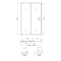 Душевые двери в нишу Qtap Taurus CRM2012-13.C6 120-130x185 см, стекло Clear 6 мм, покрытие CalcLess