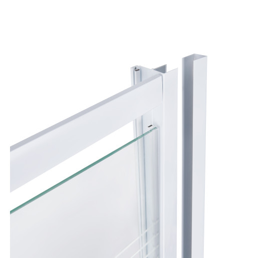 Душевые двери в нишу Qtap Pisces WHI209-1. CP5 90 - 100x185 см, стекло Pattern 5 мм