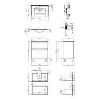 Комплект Qtap Scorpio 710х825х460 Graphite тумба підлогова + раковина урізна QT1471TNВ7023070CG