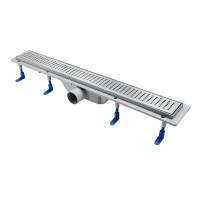 Трап Qtap Dry FB304-700 линейный с сухим закрывом и нержавеющей решеткой 700х73