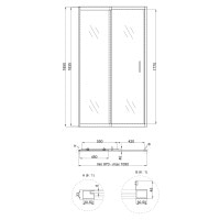 Душевые двери в нишу Qtap Taurus CRM201-11. C6 97 - 108x185 см, стекло Clear 6 мм, покрытие CalcLess