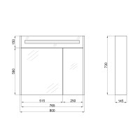 Зеркальный шкаф подвесной Qtap Robin 800х730х145 White с LED-подсветкой QT1377ZP8001W