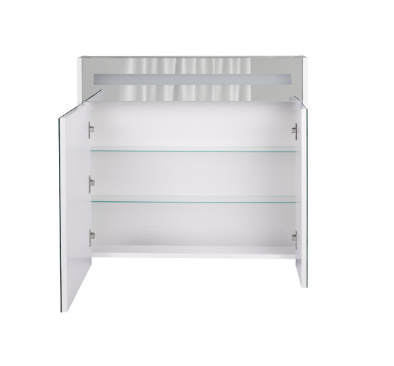 Зеркальный шкаф подвесной Qtap Robin 800х730х145 White с LED-подсветкой QT1377ZP8001W
