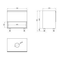 Тумба напольная Qtap Robin 700х616х437 Graphite/Whitish oak со столешницей QT1380TNН7002GWO