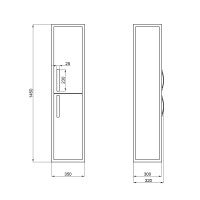 Пенал підвісний Qtap Taurus 350х1450х300 Whitish oak QT2476PP1451RWO