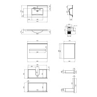 Комплект Qtap Virgo 800х580х437 White/Whitish oak тумба подвесная + раковина врезная QT1872TPА8013080CW