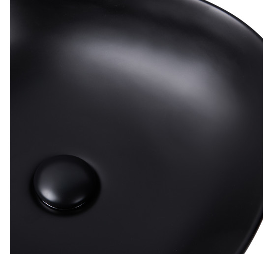 Раковина-чаша Qtap Kolibri 410x410x150 Matt black з донним клапаном QT10112144MBMB