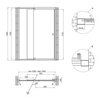 Душевые двери в нишу Qtap Pisces WHI2012-13.CP5 120-130x185 см, стекло Pattern 5 мм