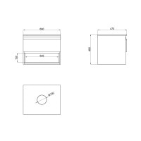 Тумба подвесная Qtap Robin 600х476х437 Graphite/Whitish oak со столешницей QT1379TPН6002GWO