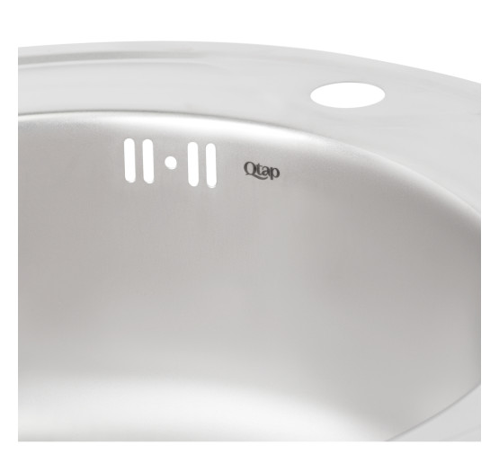 Кухонная мойка Qtap D510 0,8 мм Satin (QTD510SAT08)