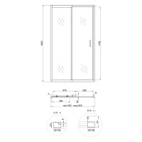 Душевые двери в нишу Qtap Taurus CRM208-9. C6 80-90x185 см, стекло Clear 6 мм, покрытие CalcLess