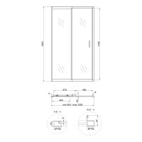 Душевые двери в нишу Qtap Taurus CRM209-1.C6 90-100x185 см, стекло Clear 6 мм, покрытие CalcLess