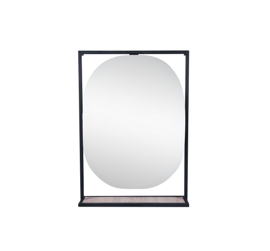 Зеркало Qtap Taurus 600х850х1400 Black/Whitish oak с LED-подсветкой QT2478ZP600BWO