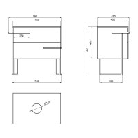 Тумба підлогова Qtap Taurus 700х616х437 Whitish oak зі стільницею QT2480TNT703WO