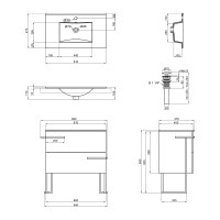 Комплект Qtap Taurus 800х800х437 Whitish oak тумба підлогова + раковина урізна QT2471TNT803WO