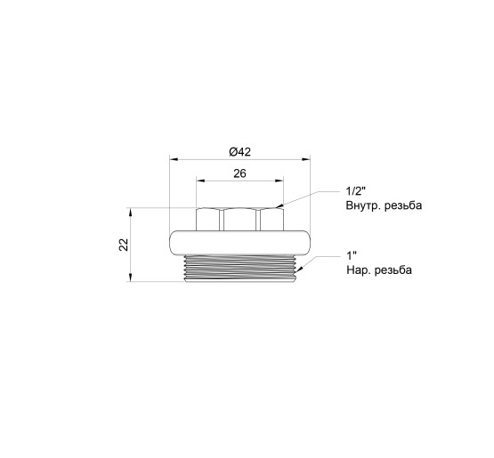 Футорка радиаторная SD Plus 1"х1/2" левая SD11515S