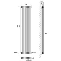 Вертикальний дизайнерський радіатор опалення Artti 11 8/1800 сірий матовий