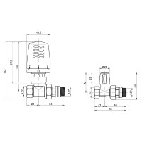 Термокомплект Icma 1/2" з антипротіканням прямий №KIT_1100+775-940+815-940