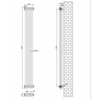 Вертикальний дизайнерський радіатор Artti 11  4/1800 чорний матовий