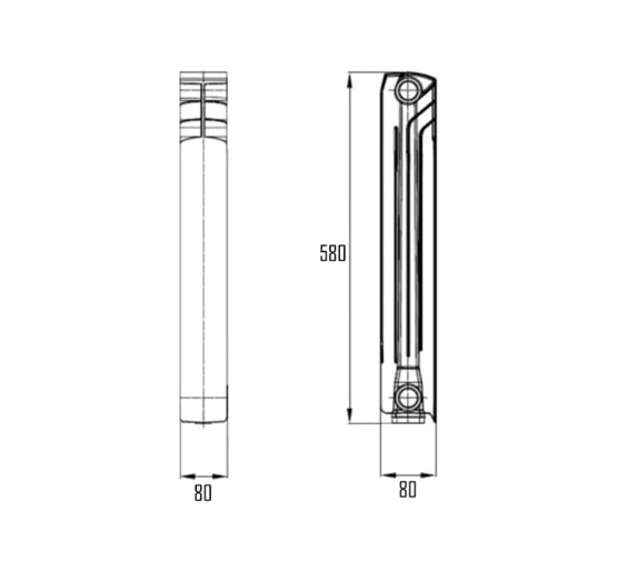 Радиатор алюминиевый Heat Line М-500А2/80