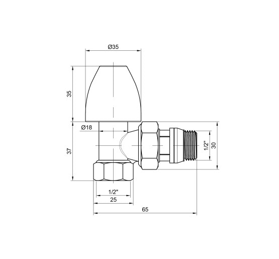 Кран радиаторный SD Plus 1/2" ВЗ с антипротеканием угловой SD228W15