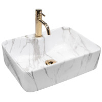Умывальник (раковина) REA KELLY MARMO накладной белый/мрамор