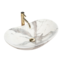 Умивальник (раковина) REA ROYAL SAND MATT накладний мармур