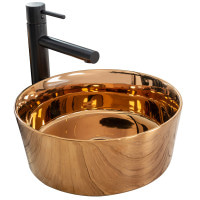 Раковина керамічна на стільницю  Rea Ida Rose Gold (8288171533)